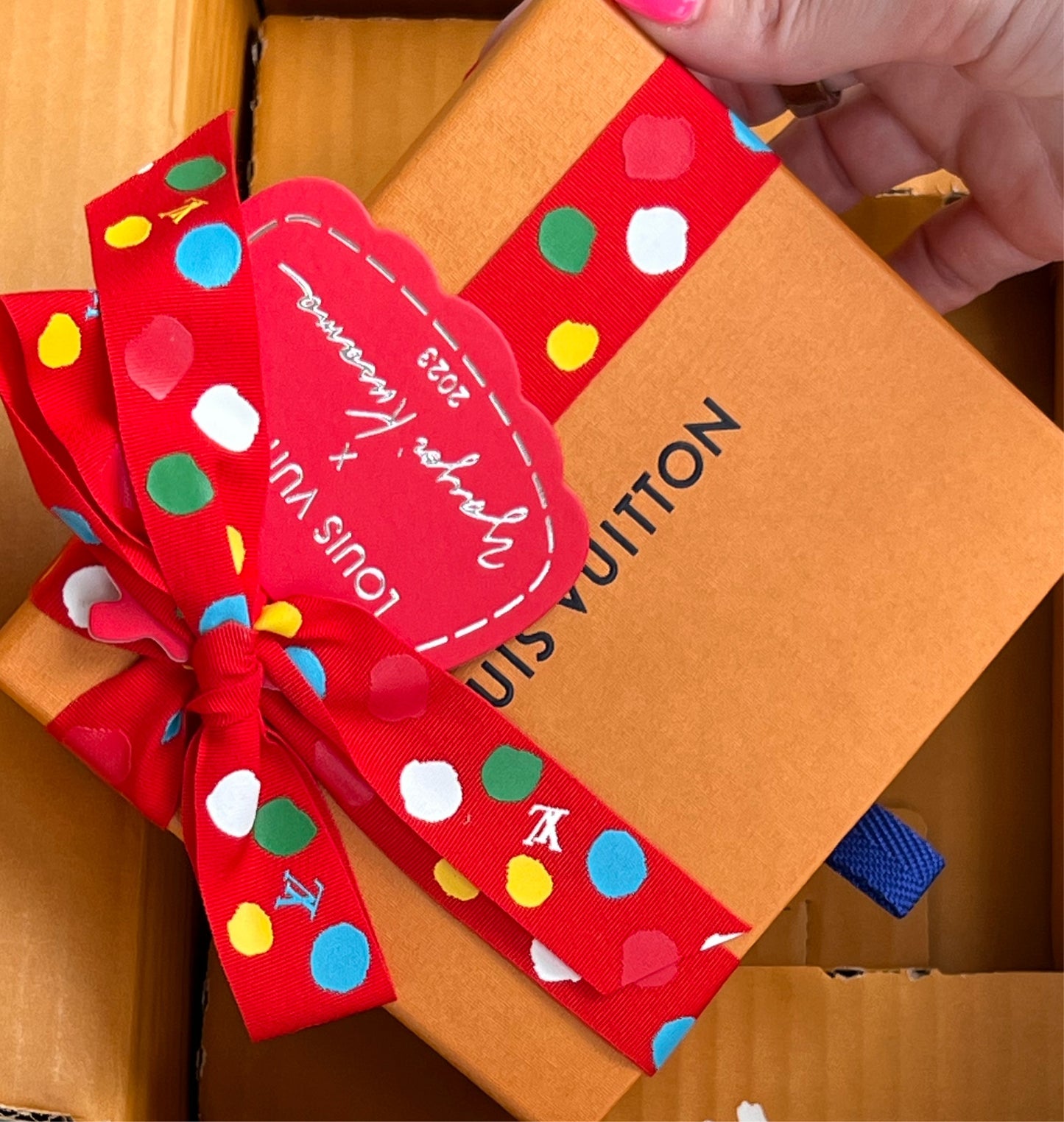 Louis Vuitton Gift Box Charm Key Ring